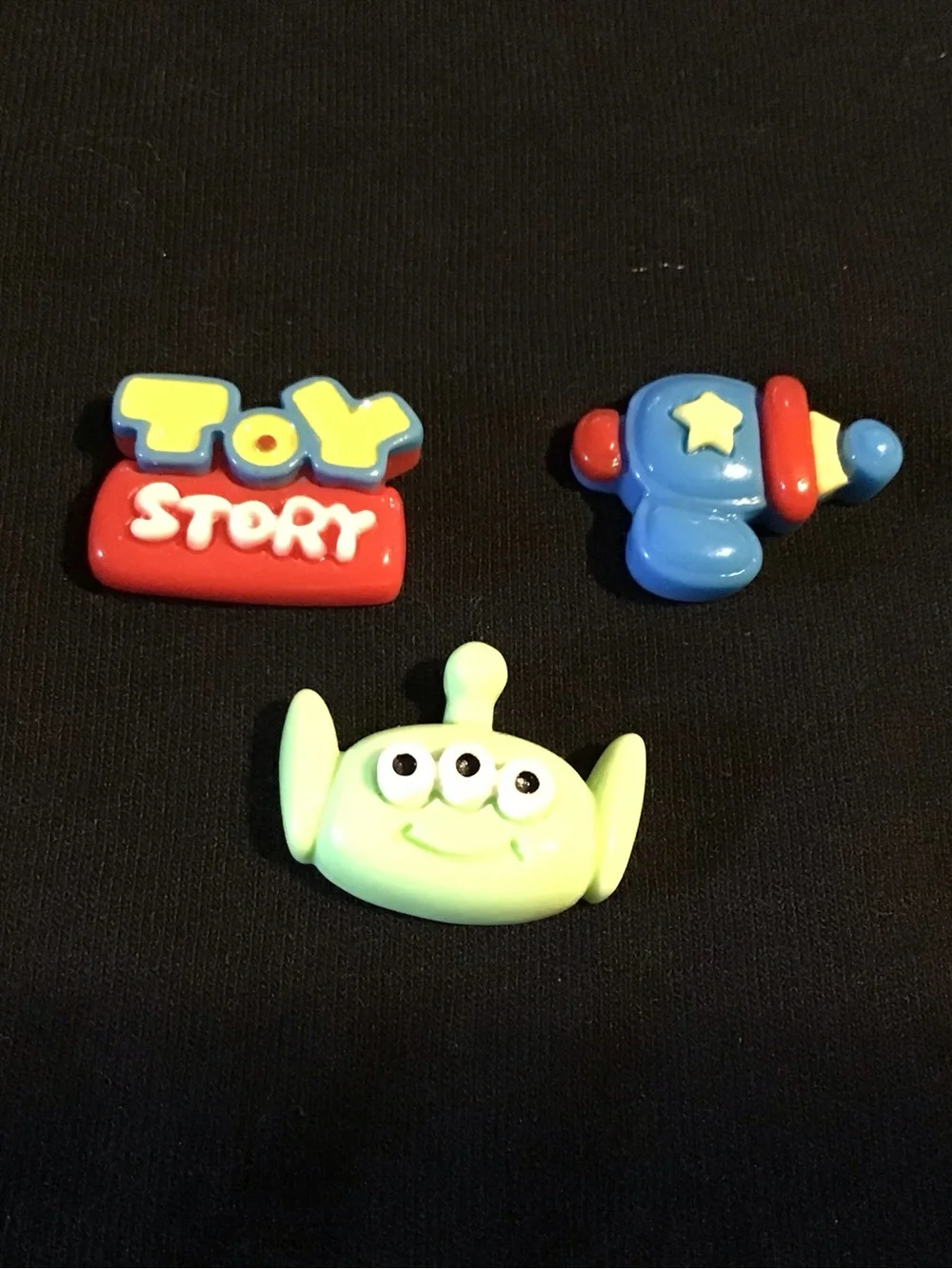 Toy Story mini magnet set Pink Pig, Green Alien, Blue Rocket